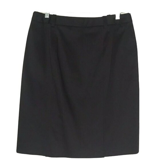 AK Anne Klein Knee Skirt Womens size 8 Straight Stretch Black MSRP $99 - Picture 1 of 6